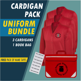 Bundle offer of 3 Cardigans, Book Bag and a Free pack of name tapes!