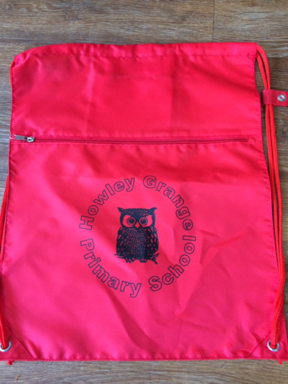 Zipped PE Bag printed with School logo.